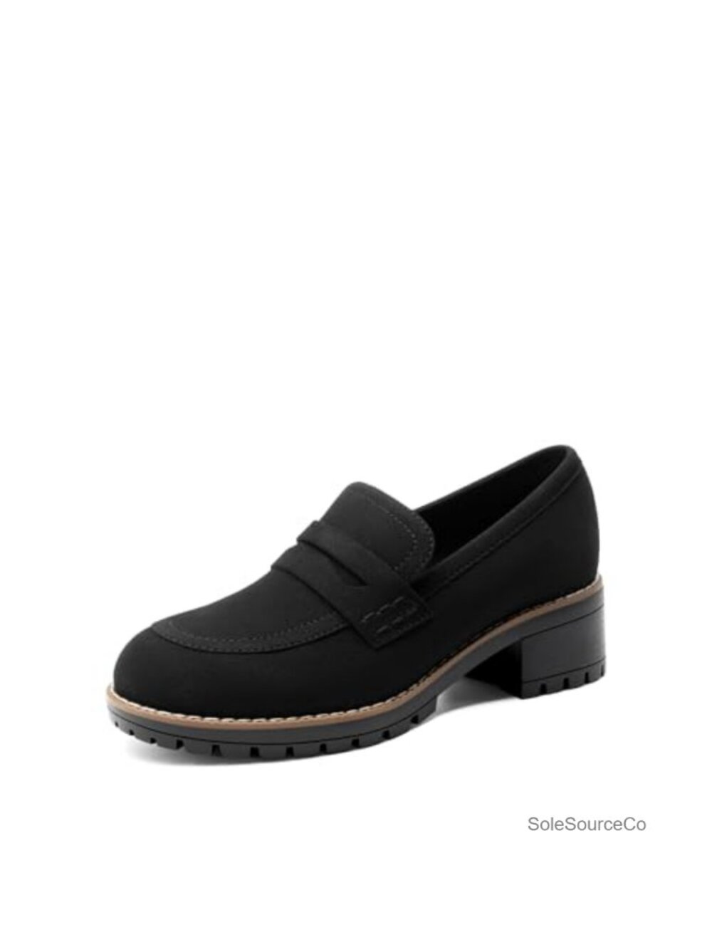 Penny Chunky Loafers Work Shoes Faux Suede Comfortable Slip-On